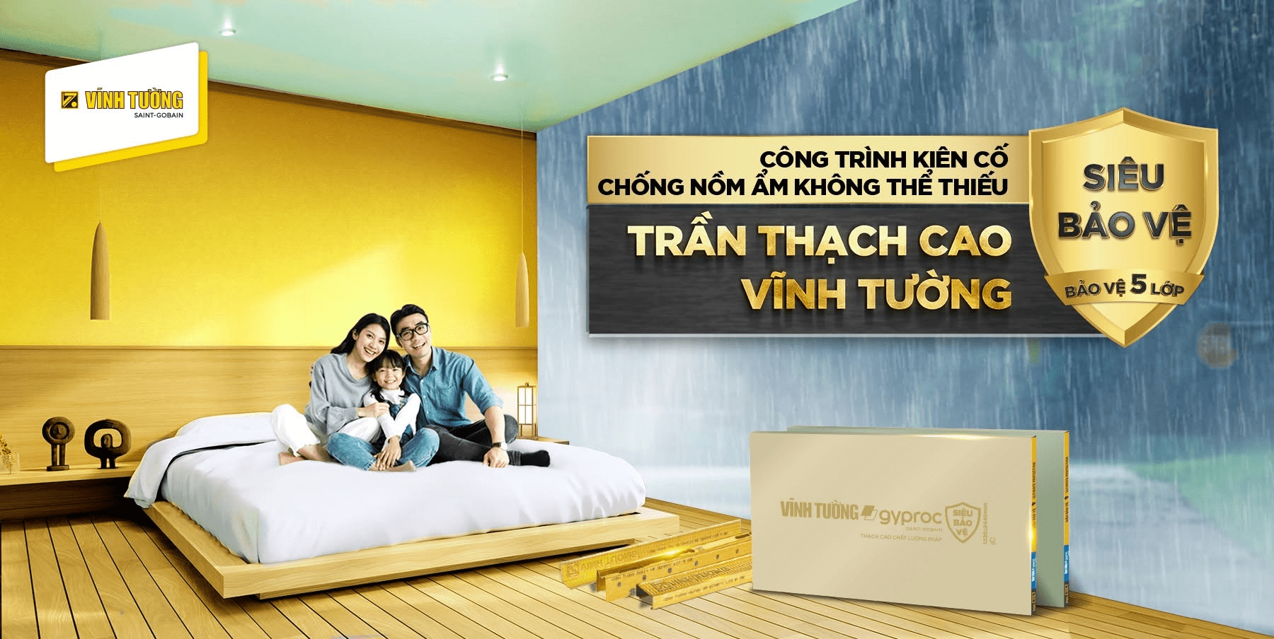 Tấm Siêu Bảo Vệ Vĩnh Tường giúp che hệ ống kỹ thuật gọn đẹp, đồng thời hỗ trợ chống nồm ẩm cho các khu vực ẩm trong nhà