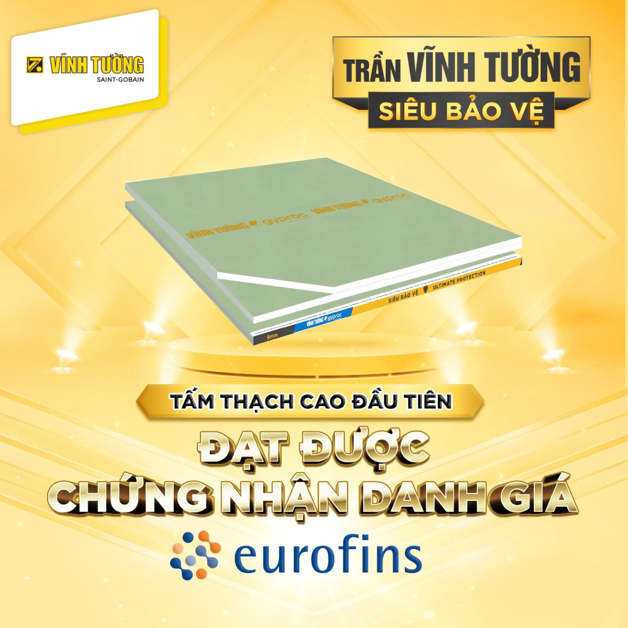 Tấm Thạch cao Siêu Bảo Vệ Vĩnh Tường bảo vệ sức khỏe mọi thành viên trong gia đình 