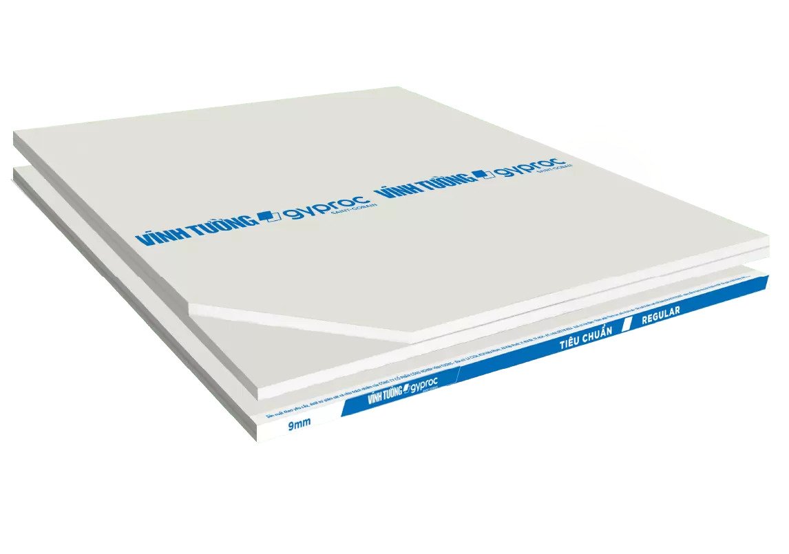 Tấm thạch cao tiêu chuẩn Vĩnh Tường-GYPROC phổ biến, chất lượng cao