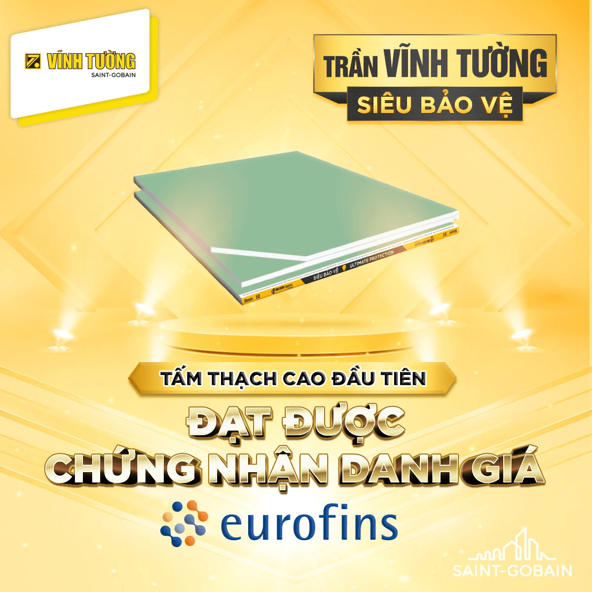 Tấm Thạch Cao Vĩnh Tường Siêu Bảo Vệ góp phần nâng cao độ bền, an toàn và tối ưu chi phí sử dụng lâu dài cho phòng ngủ