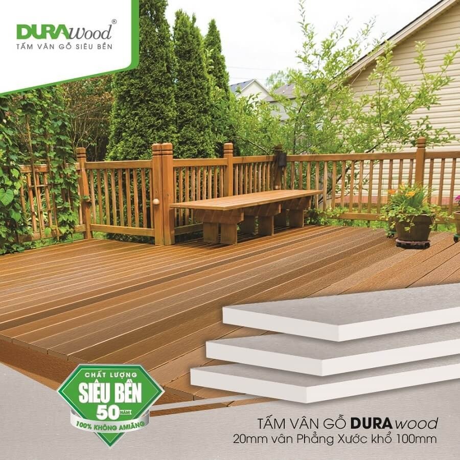  Tấm xi măng vân gỗ durawood làm sàn nhà hay sân vườn
