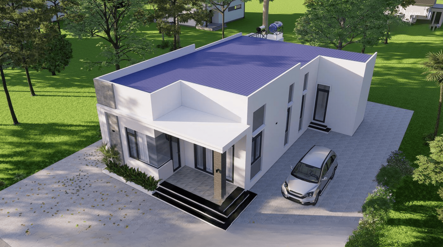 Tận dụng không gian góc làm khu vực đỗ xe