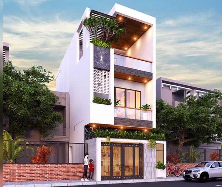 Tầng trên cùng có thể thiết kế ban công để ngắm cảnh thư giãn