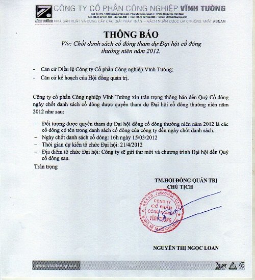 Chốt ds cổ đông