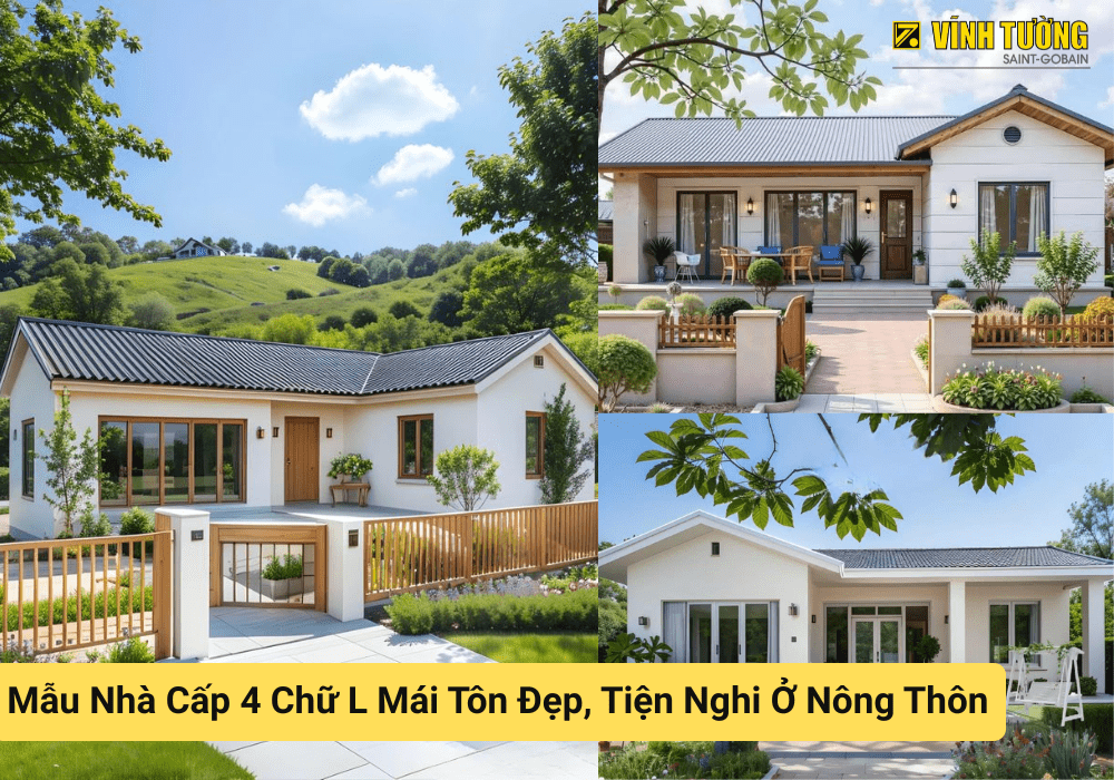 Thumbnail mẫu nhà cấp 4 chữ L mái tôn