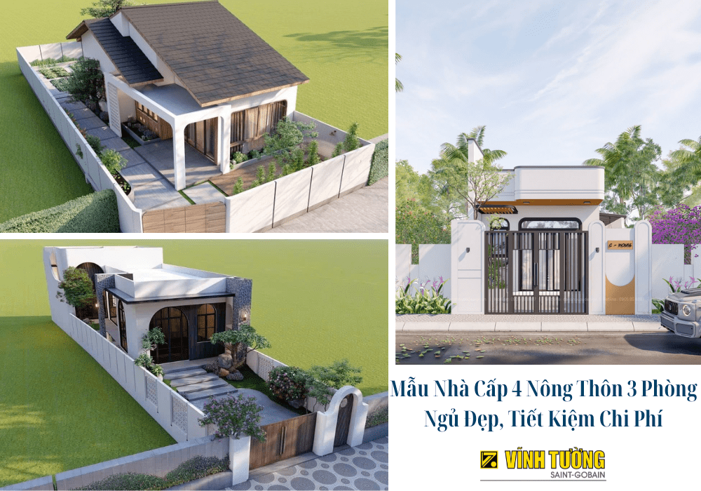 Thumbnail mẫu nhà cấp 4 nông thôn 3 phòng ngủ 