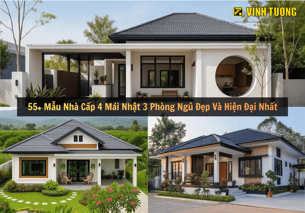 Thumbnail Mẫu nhà mái nhật cấp 4 gồm 3 phòng ngủ 