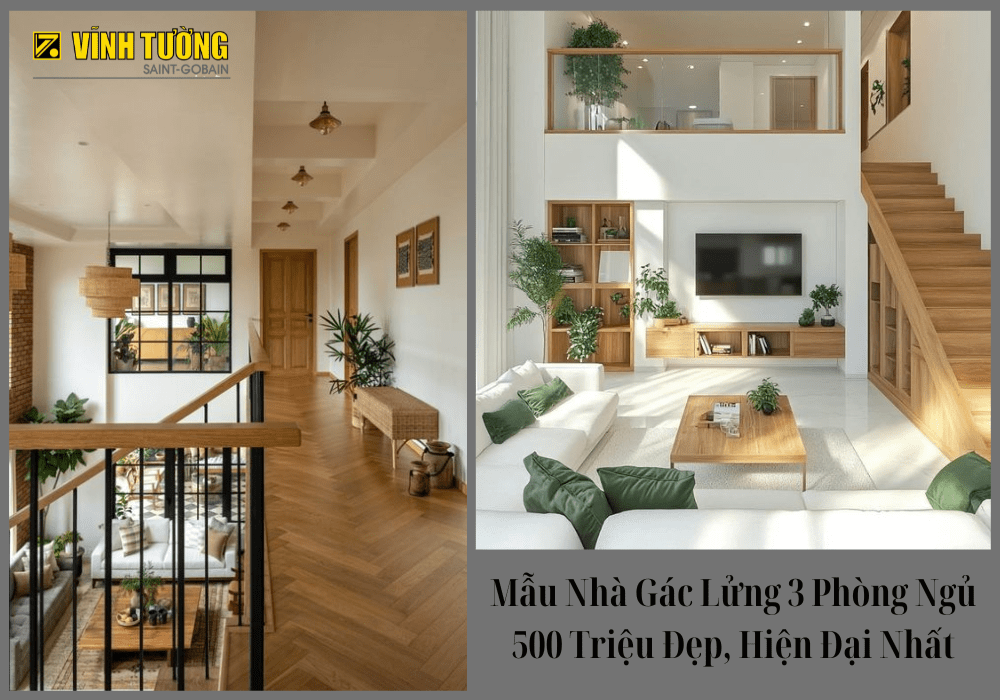 Thumbnail Mẫu nhà gác lửng 3 phòng ngủ 500 triệu đẹp 