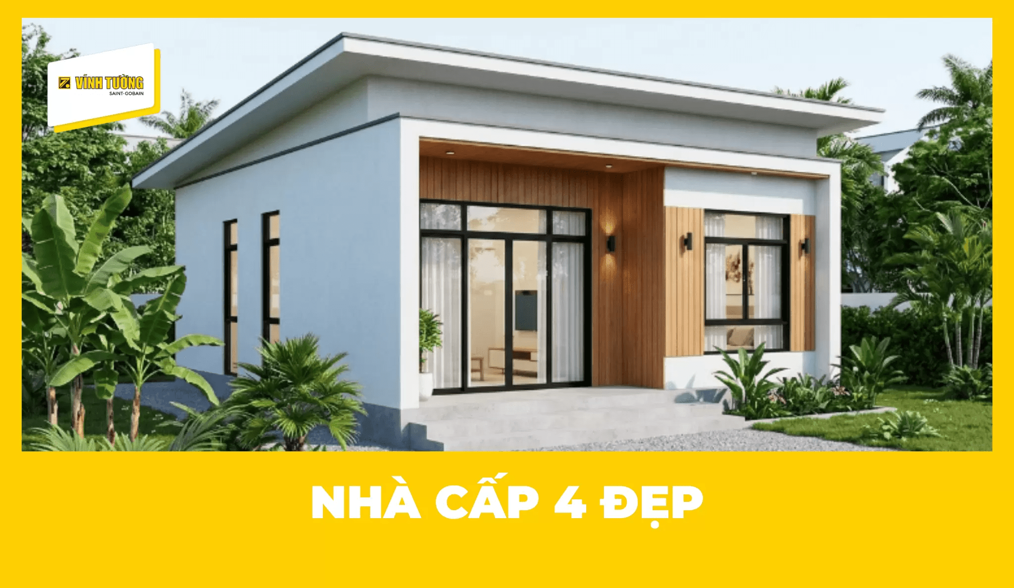 Mẫu nhà cấp 4 đẹp, hiện đại, đơn giản, xu hướng 2026
