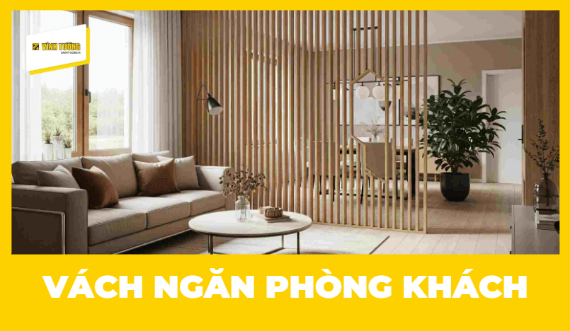Mẫu vách ngăn phòng khách và bếp đẹp, hiện đại 2026