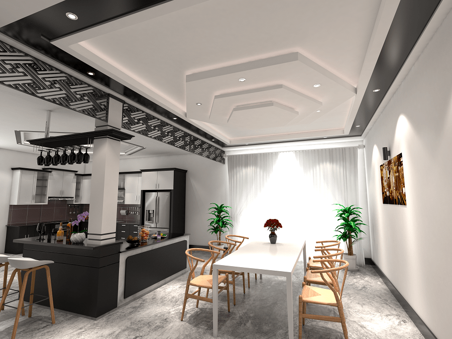 mẫu trần thạch cao đẹp dành cho gian bếp