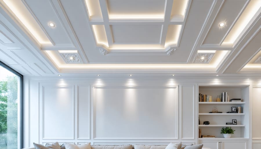 Trần thạch cao chìm giật cấp với hoạ tiết độc đáo 