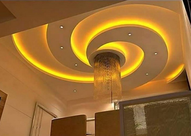 trần chìm thạch cao xoắn ốc độc đáo 