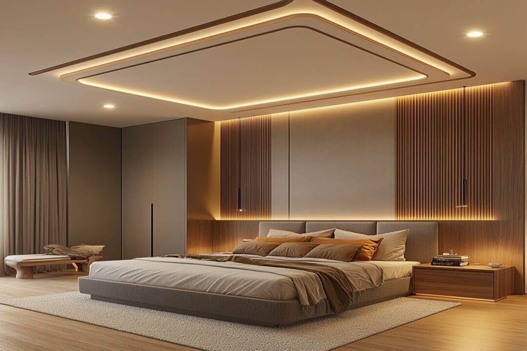Trần chìm với khung xương được che phủ hoàn toàn giúp tăng tính thẩm mỹ 