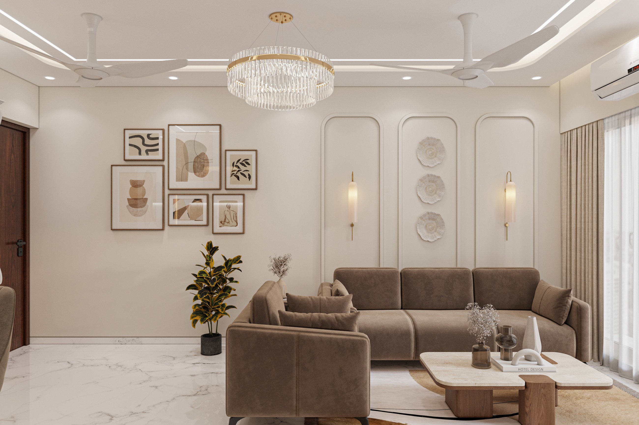 Trần nhà đẹp có quạt trần