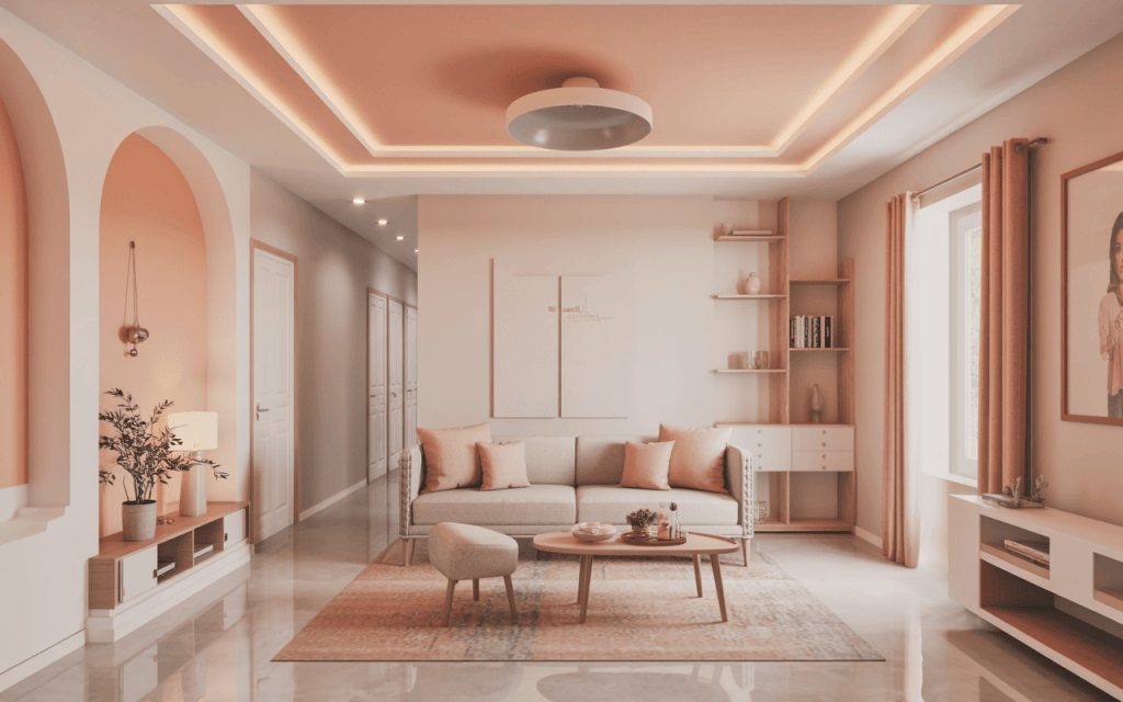 Trần nhà đẹp màu hồng
