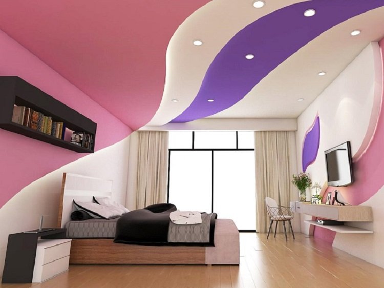 Trần nhà phòng ngủ với nhiều màu sắc