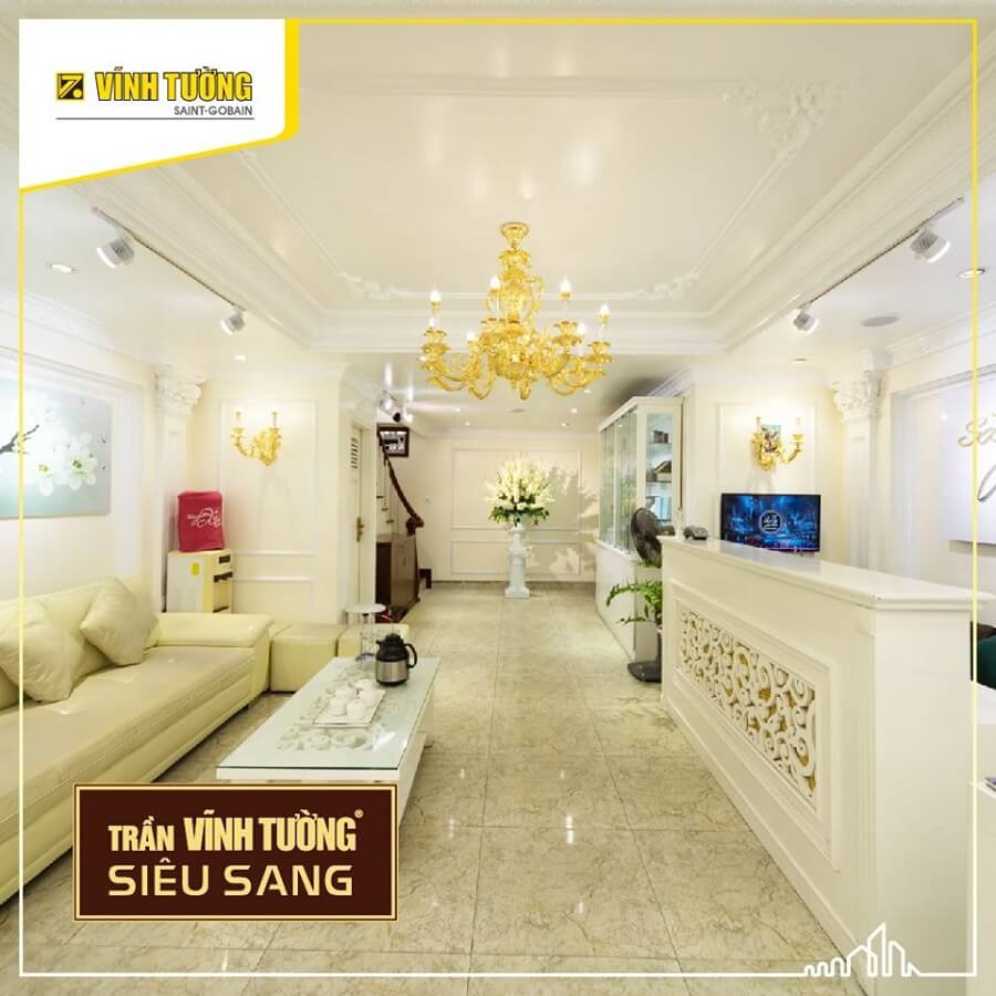 trần thạch cao thay trần gỗ đẹp