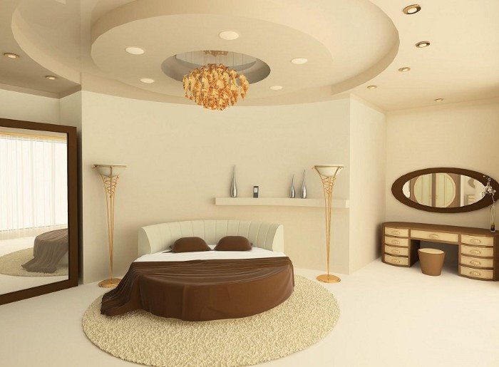 Mẫu Trần Thạch Cao Phòng Ngủ Đẹp hình tròn