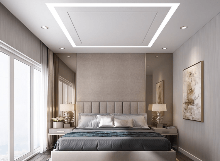 Trần thạch cao phòng ngủ đơn giản và tinh tế