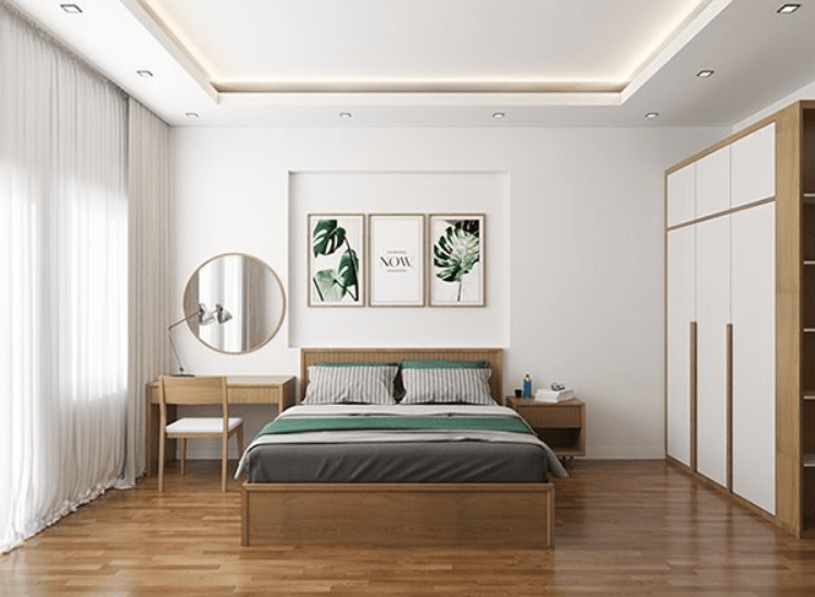 Trần thạch cao phòng ngủ phong cách đơn giản