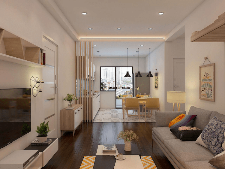 Mẫu trần thạch cao đẹp cho nhà chung cư, giúp không gian rộng thoáng hơn