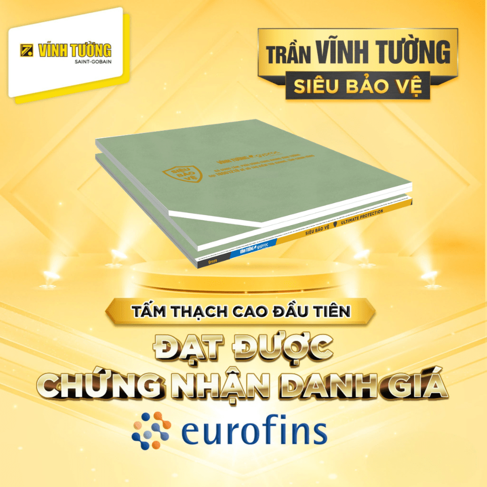 Trần thạch cao Vĩnh Tường Siêu Bảo Vệ giúp thanh lọc không khí cho không gian phòng ngủ