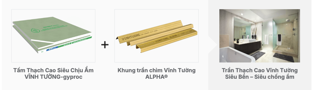Trần thạch cao siêu chịu ẩm Vĩnh Tường-gyproc