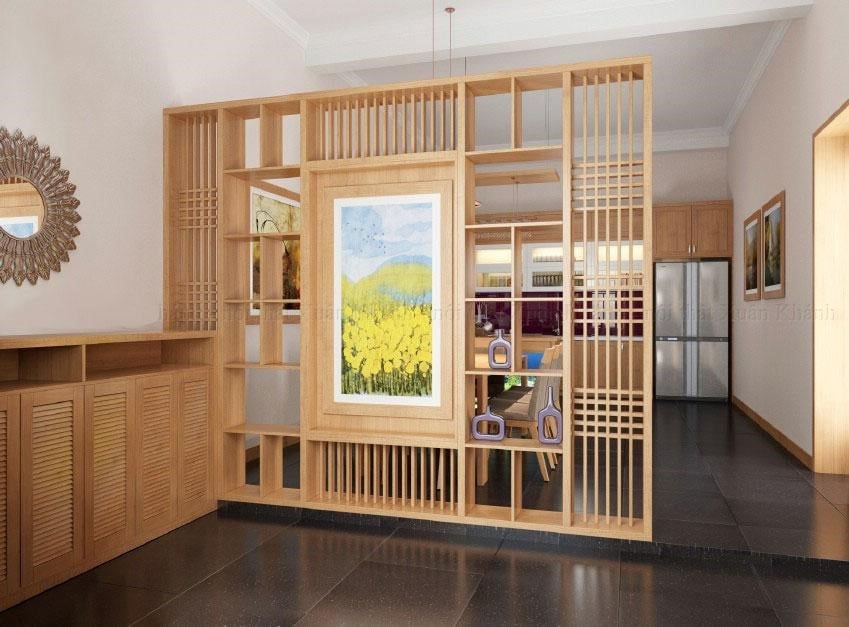 vách ngăn gỗ công nghiệp 