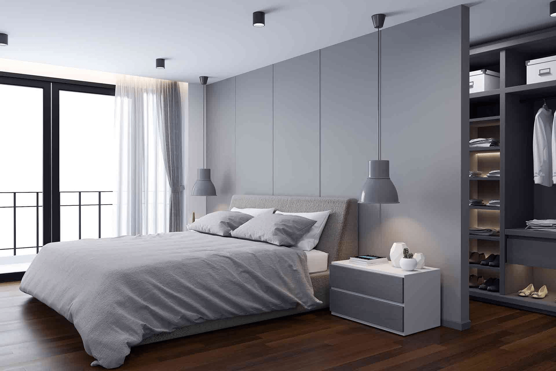 Vách ngăn phòng ngủ thạch cao đầu giường