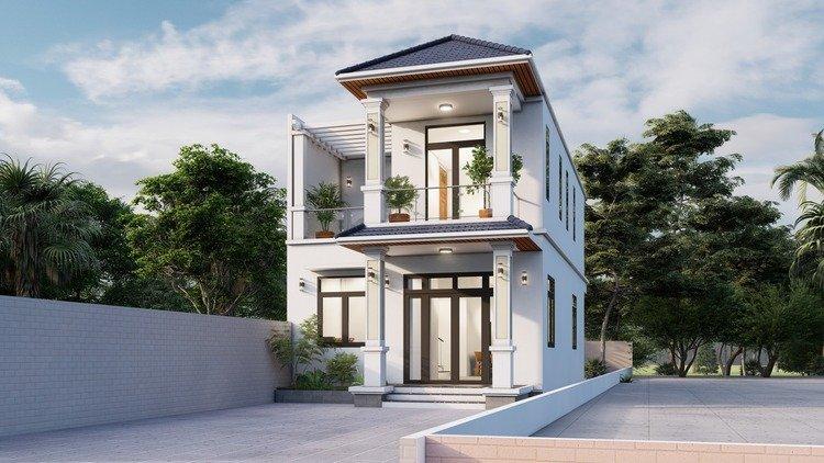 Với mặt tiền rộng 6m, bạn có thể thiết kế thêm phần ban công ở bên hông để làm khu vực sinh hoạt ngoài trời