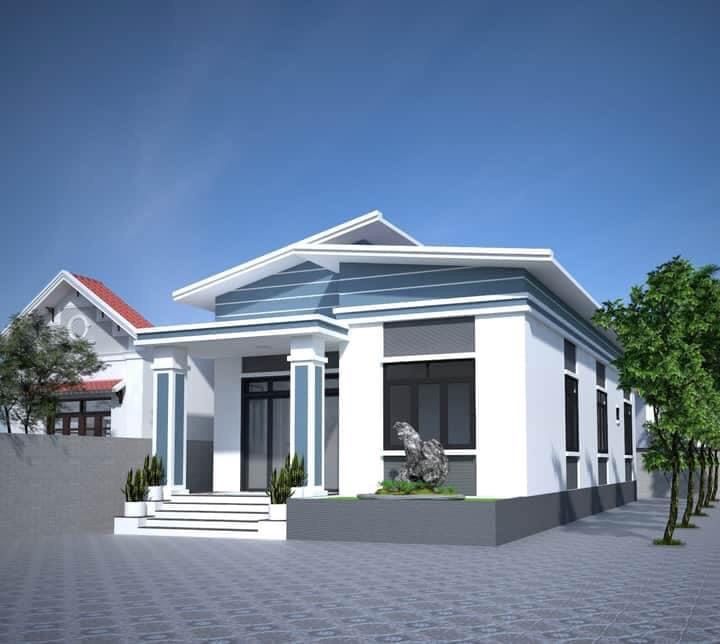 xây nhà cấp 4 200 triệu mái lệch độc đáo