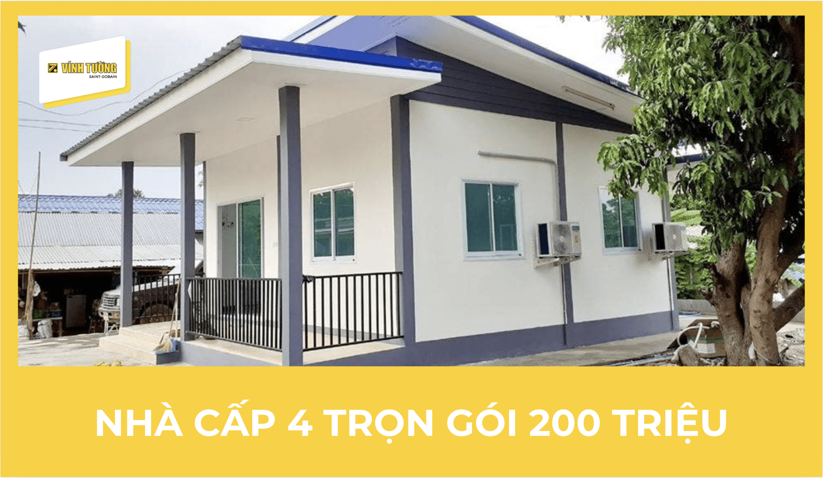 Xây nhà cấp 4 trọn gói 200 triệu đẹp, bền