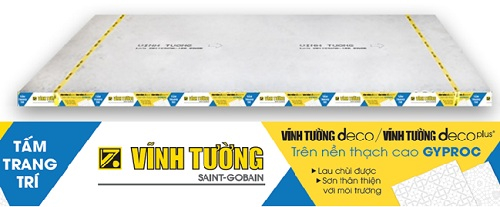 Tấm trang trí Vĩnh Tường DECO  trên nền thạch cao Gyproc